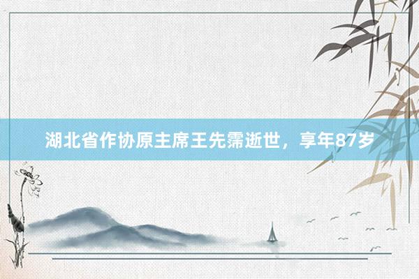 湖北省作协原主席王先霈逝世，享年87岁