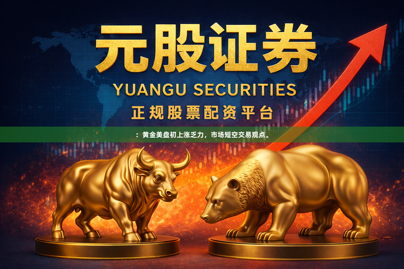 ：黄金美盘初上涨乏力，市场短空交易观点。